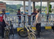 Patroli Bersepeda Polsek Lembar Cegah 3C di Pelabuhan Lembar