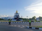 Petugas Lalu Lintas Patroli Sore di Bundaran GMS dan Jalan Bypass BIL, Cegah Laka Lantas dan Kejahatan