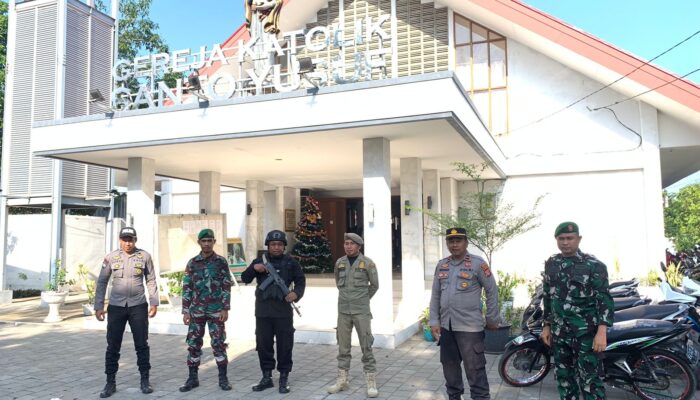 POS PENGAMANAN OPS LILIN RINJANI 2023 AMANKAN PERIBADATAN DI GEREJA KATOLIK SANTO YUSUF DAN GMIT BEHTEL BIMA