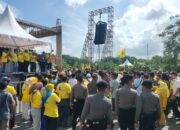 Polres Loteng Amankan Kegiatan HUT Partai Golkar di Alun-alun Tastura Praya.