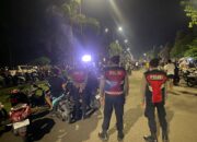 Anggota Sat Samapta Polres Sumbawa Pam Nobar Pertandingan Timnas Indonesia VS Uzbekistan