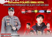 Polres Bima Kota Gelar Nobar Perjuangan Juara 3 AFC U-23: Garuda Muda vs. Irak
