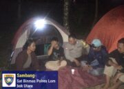 Sambangi Mahasiswa Mapala, Bhabinkamtibmas Desa Santong Ajak peran Aktif Jaga Kamtibmas