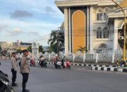 Polsek Gerung Fokus Pengamanan di Simpang Empat Kantor Pos dan Masjid Baitul Atiq, Lombok Barat