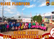 Jelang Hari Bhayangkara, Polsek Plampang Gelar Senam Sehat Hingga Pemerikasaan Kesehatan