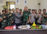 Koramil 1628-03/Seteluk Beri Surprise Polsek Seteluk pada Hari Bhayangkara ke-78