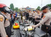 Kapolri Tinjau Sarana-Prasarana Pada Apel Kesiapan Tanggap Bencana di Mako Brimob