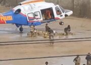 Meski Dengan Risiko Pendaratan, Helikopter Poludara Baharkam Polri Berhasil Dropping Logistik Bantuan ke Aceh Tamiang